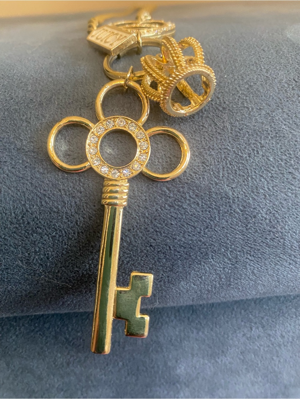 Juicy Couture Gold-Tone Pavé Key & Heart Charm Necklace - Picture 4 of 4